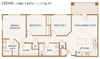 cedar three bedroom floorplan 1117 square feet